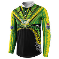 Cook Islands Rugby League Custom Button Sweatshirt Polynesian and Tatau Tribal Art - Black Color LT03 - Polynesian Pride