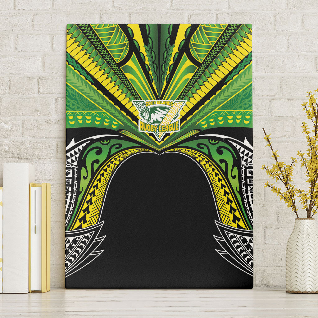 Cook Islands Rugby League Canvas Wall Art Polynesian and Tatau Tribal Art - Black Color LT03 Without Frame Black - Polynesian Pride
