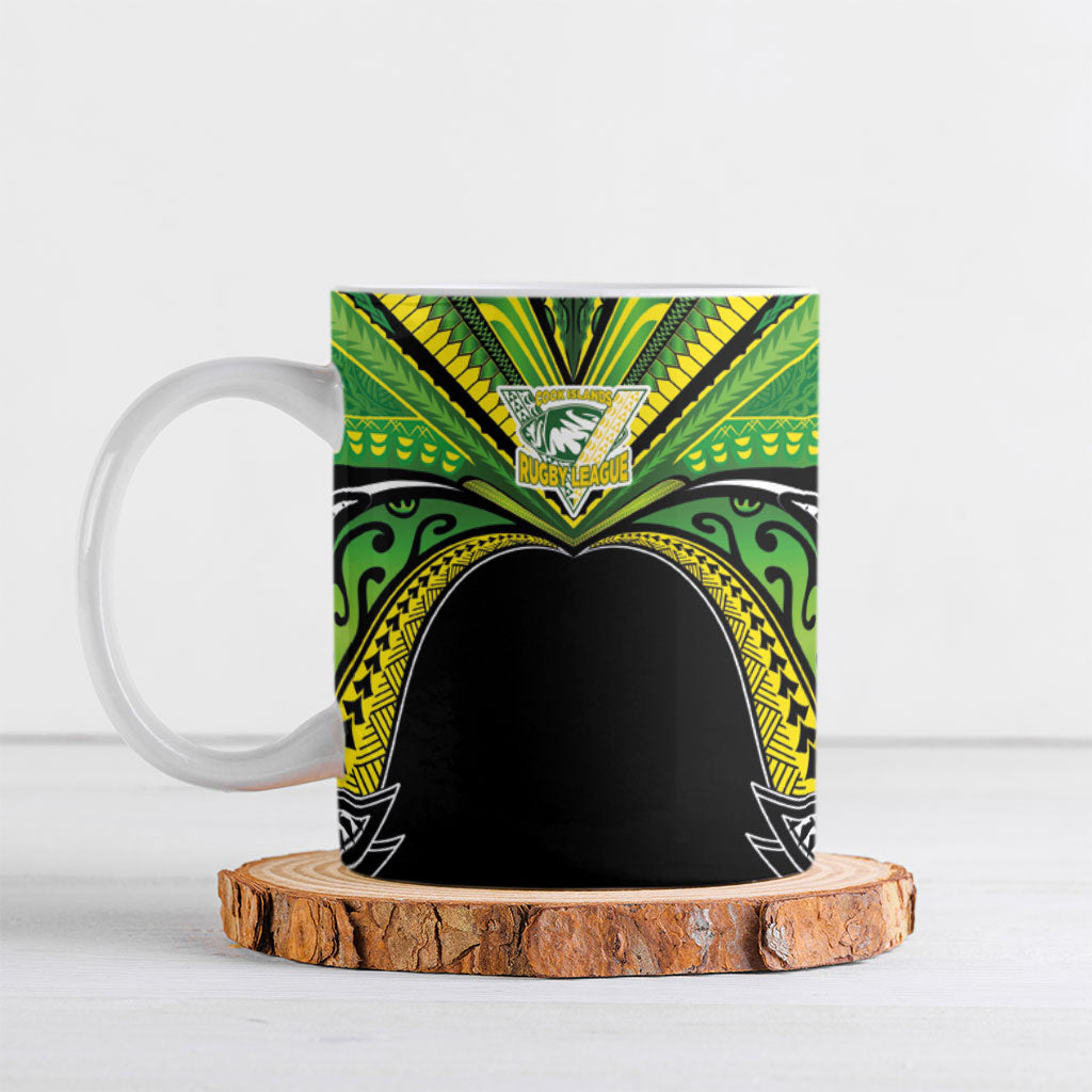 Cook Islands Rugby League Custom Ceramic Mug Polynesian and Tatau Tribal Art - Black Color LT03 Black - Polynesian Pride