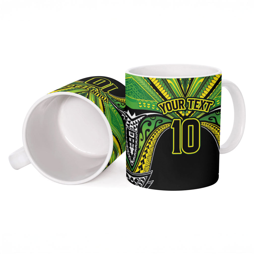 Cook Islands Rugby League Custom Ceramic Mug Polynesian and Tatau Tribal Art - Black Color LT03 - Polynesian Pride