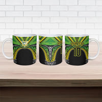 Cook Islands Rugby League Custom Ceramic Mug Polynesian and Tatau Tribal Art - Black Color LT03 - Polynesian Pride