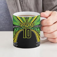 Cook Islands Rugby League Custom Ceramic Mug Polynesian and Tatau Tribal Art - Black Color LT03 - Polynesian Pride