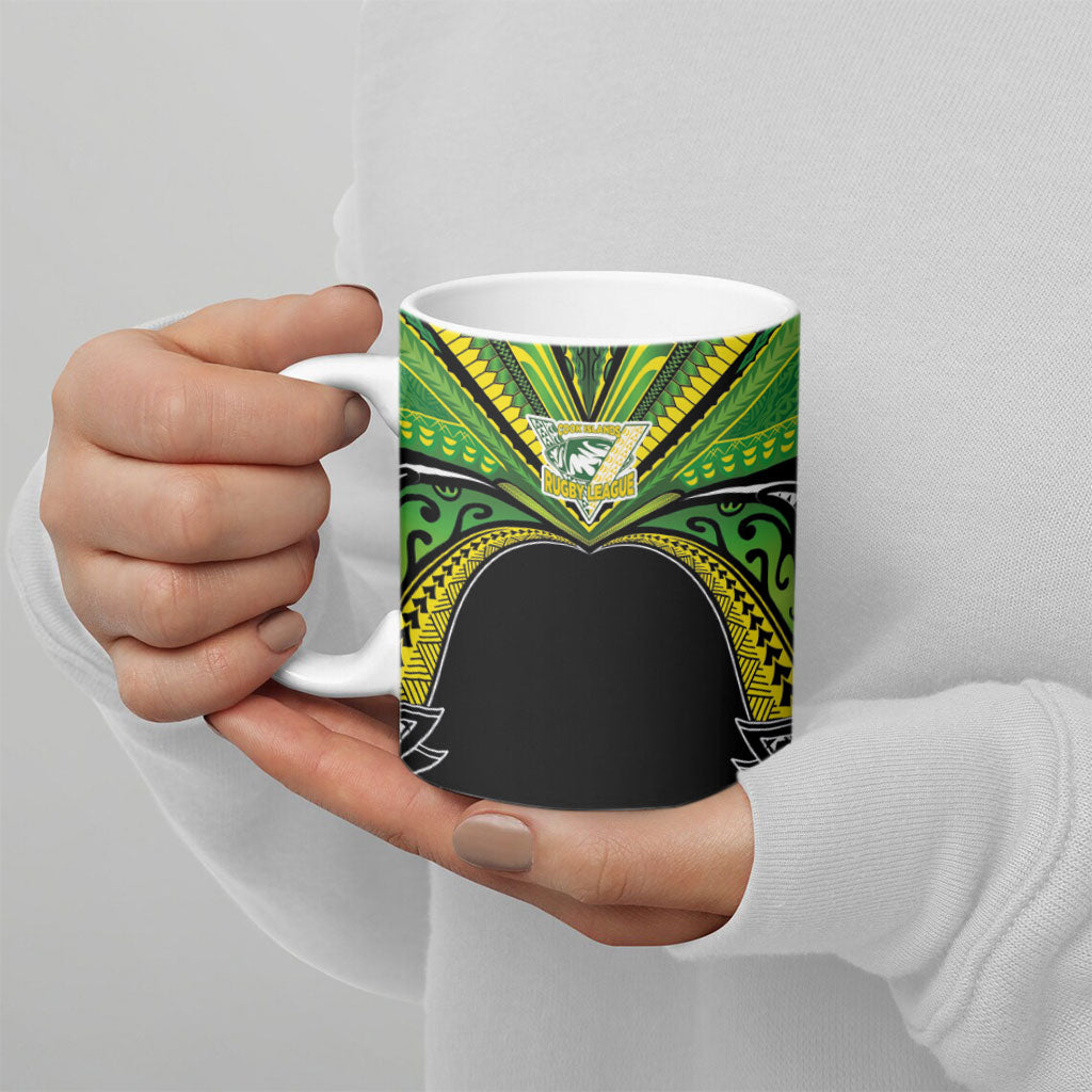 Cook Islands Rugby League Custom Ceramic Mug Polynesian and Tatau Tribal Art - Black Color LT03 - Polynesian Pride