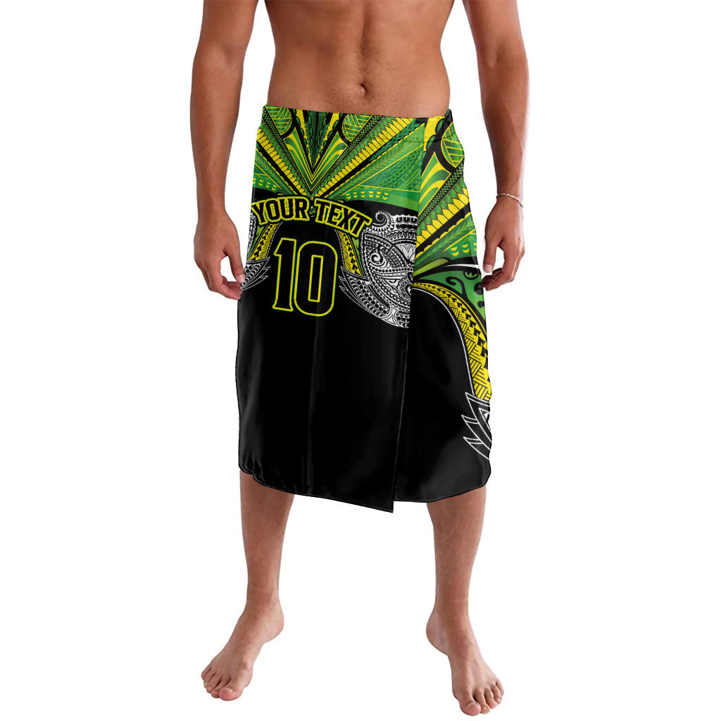 Cook Islands Rugby League Custom Lavalava Polynesian and Tatau Tribal Art - Black Color LT03 Black - Polynesian Pride