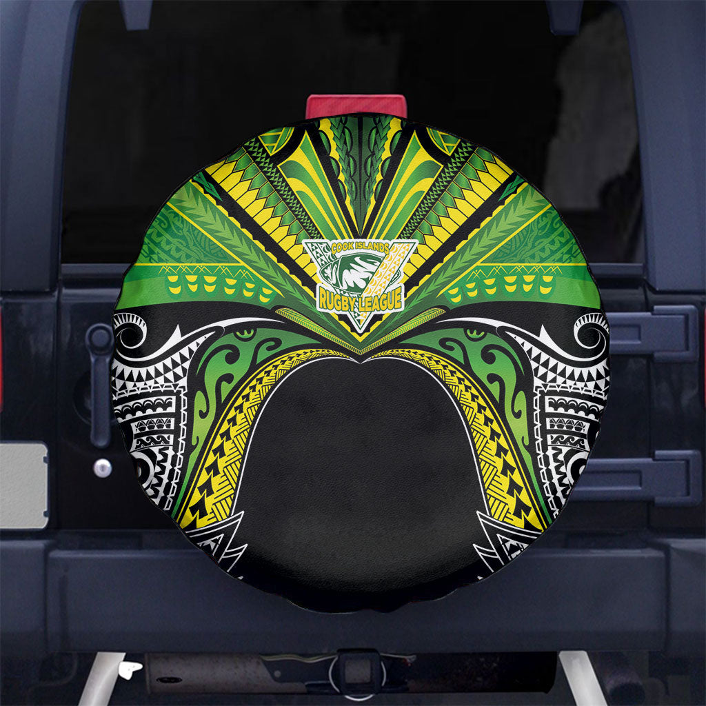 Cook Islands Rugby League Spare Tire Cover Polynesian and Tatau Tribal Art - Black Color LT03 No hole Black - Polynesian Pride