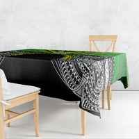 Cook Islands Rugby League Tablecloth Polynesian and Tatau Tribal Art - Black Color LT03 - Polynesian Pride