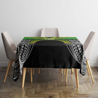 Cook Islands Rugby League Tablecloth Polynesian and Tatau Tribal Art - Black Color LT03 - Polynesian Pride