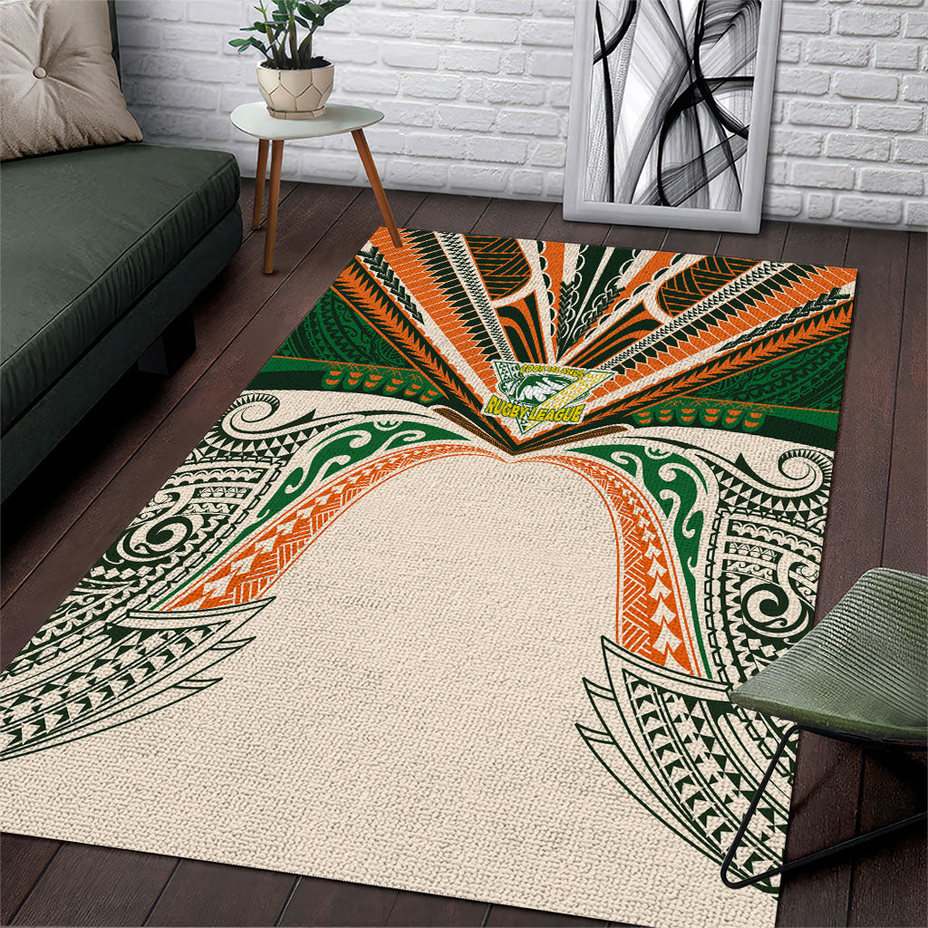 Cook Islands Rugby League Area Rug Polynesian and Tatau Tribal Art - Retro Palette LT03 Multicolor - Polynesian Pride
