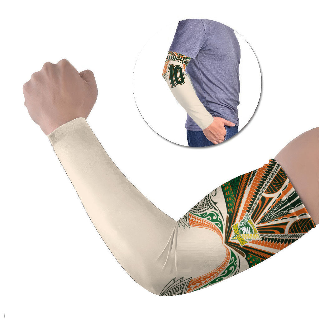 Cook Islands Rugby League Custom Arm Sleeves Polynesian and Tatau Tribal Art - Retro Palette LT03 Set of 2 Multicolor - Polynesian Pride