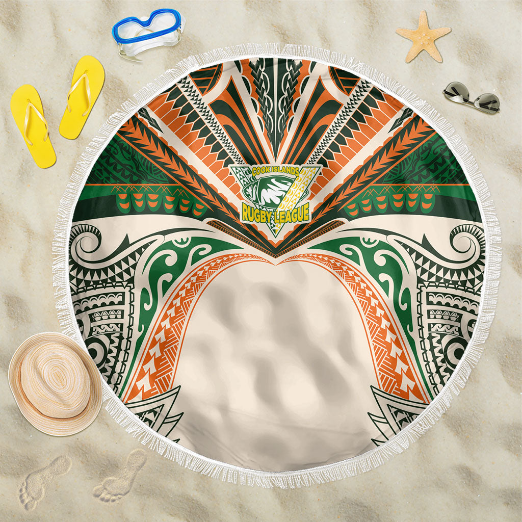 Cook Islands Rugby League Beach Blanket Polynesian and Tatau Tribal Art - Retro Palette LT03 One Size 150cm Multicolor - Polynesian Pride