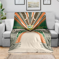 Cook Islands Rugby League Blanket Polynesian and Tatau Tribal Art - Retro Palette LT03 - Polynesian Pride