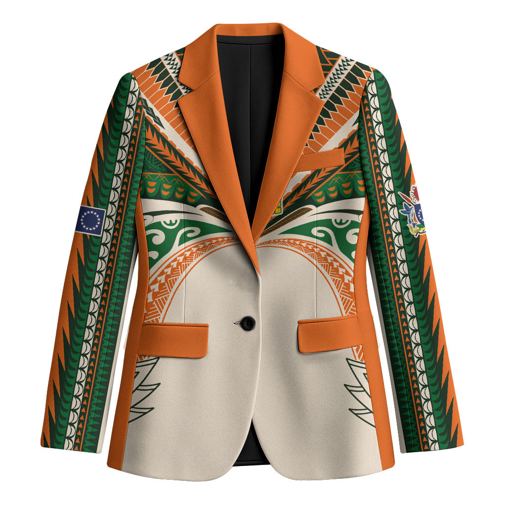 Cook Islands Rugby League Custom Blazer Polynesian and Tatau Tribal Art - Retro Palette LT03 Unisex Multicolor - Polynesian Pride