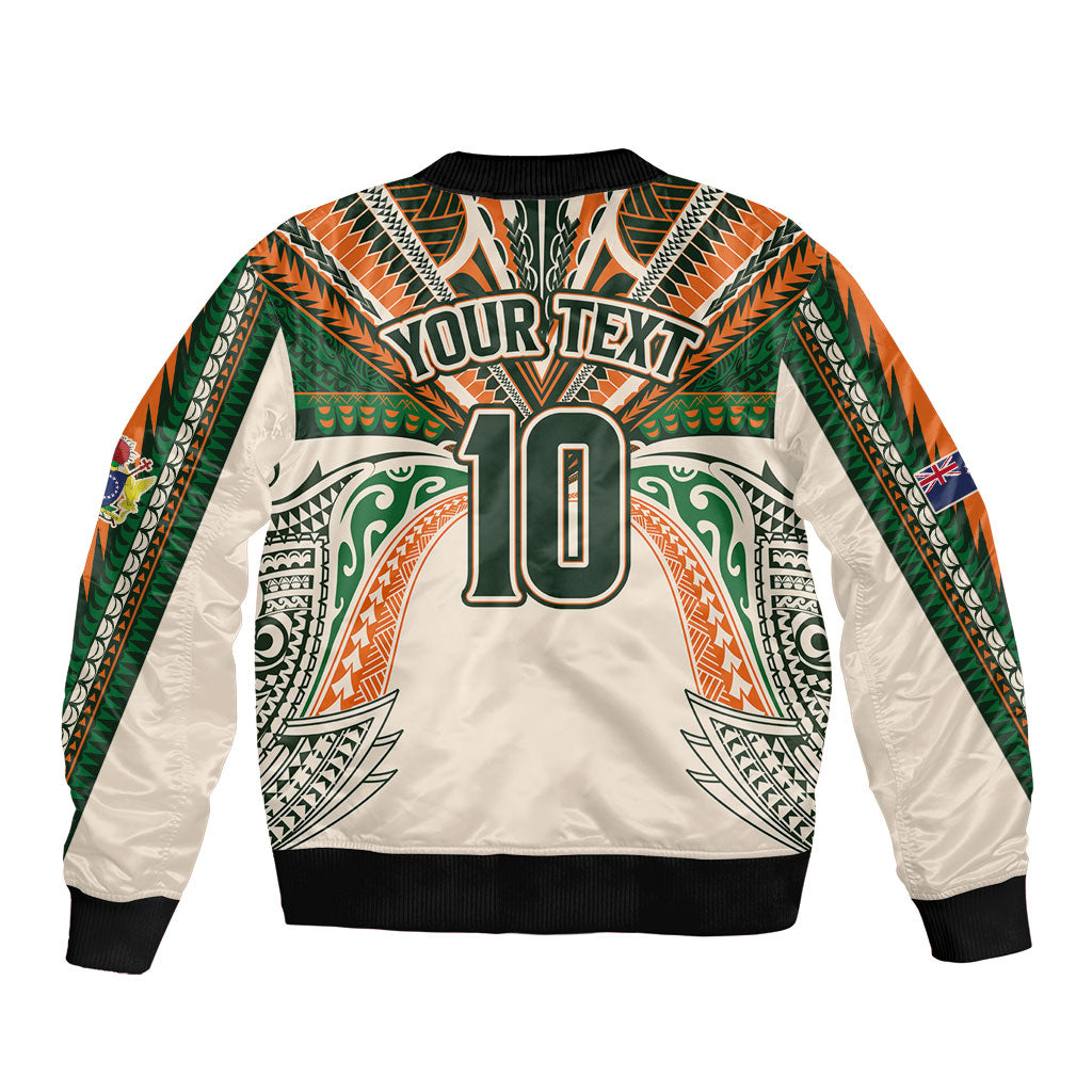 Cook Islands Rugby League Custom Bomber Jacket Polynesian and Tatau Tribal Art - Retro Palette LT03 - Polynesian Pride