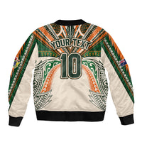 Cook Islands Rugby League Custom Bomber Jacket Polynesian and Tatau Tribal Art - Retro Palette LT03 - Polynesian Pride