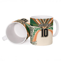 Cook Islands Rugby League Custom Ceramic Mug Polynesian and Tatau Tribal Art - Retro Palette LT03 - Polynesian Pride
