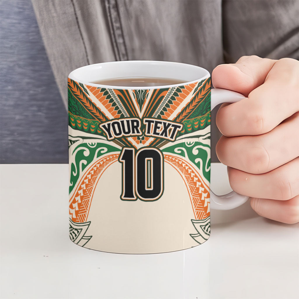 Cook Islands Rugby League Custom Ceramic Mug Polynesian and Tatau Tribal Art - Retro Palette LT03 - Polynesian Pride