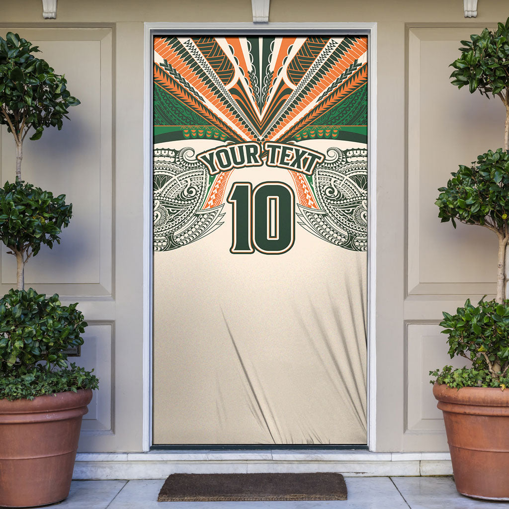 Cook Islands Rugby League Custom Door Cover Polynesian and Tatau Tribal Art - Retro Palette LT03 Multicolor - Polynesian Pride