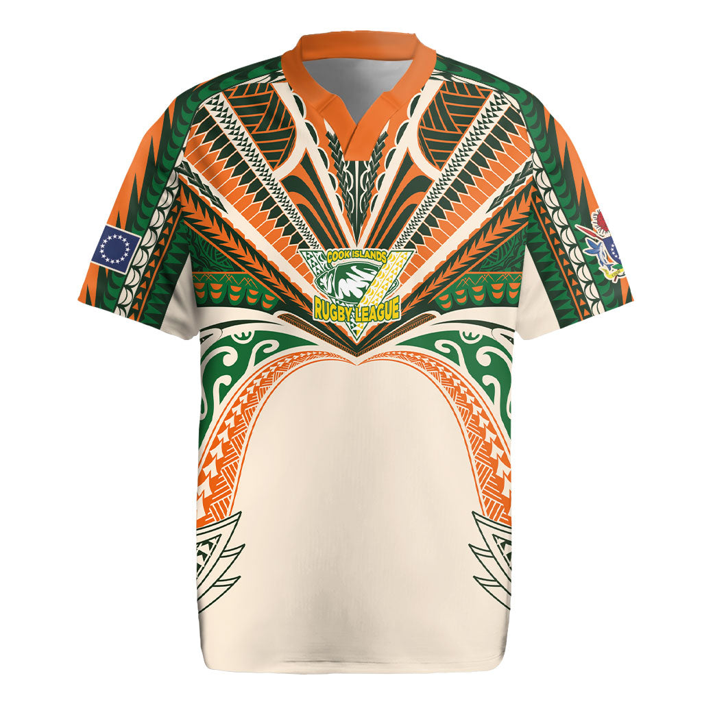 Cook Islands Rugby League Custom Rugby Jersey Polynesian and Tatau Tribal Art - Retro Palette LT03 Multicolor - Polynesian Pride