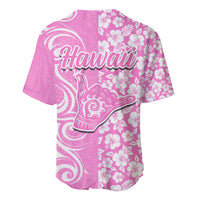 Hawaii Kauai Island Baseball Jersey Hibiscus Pattern Seamless Tribal Simple Pink LT03 - Polynesian Pride