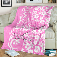 Hawaii Kauai Island Blanket Hibiscus Pattern Seamless Tribal Simple Pink LT03 - Polynesian Pride