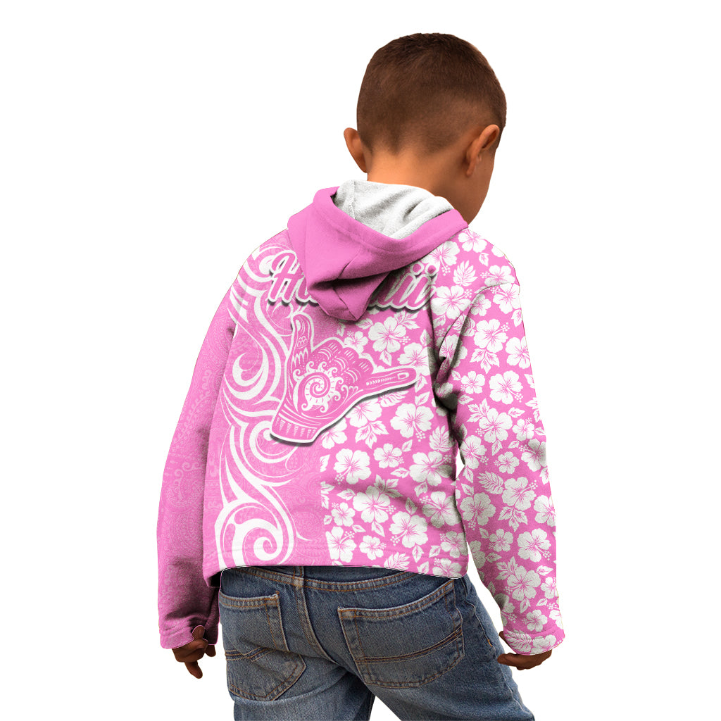 Hawaii Kauai Island Kid Hoodie Hibiscus Pattern Seamless Tribal Simple Pink LT03 - Polynesian Pride