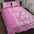 Hawaii Kauai Island Quilt Bed Set Hibiscus Pattern Seamless Tribal Simple Pink LT03 - Polynesian Pride