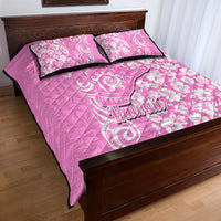 Hawaii Kauai Island Quilt Bed Set Hibiscus Pattern Seamless Tribal Simple Pink LT03 - Polynesian Pride