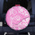 Hawaii Kauai Island Spare Tire Cover Hibiscus Pattern Seamless Tribal Simple Pink LT03 Pink - Polynesian Pride