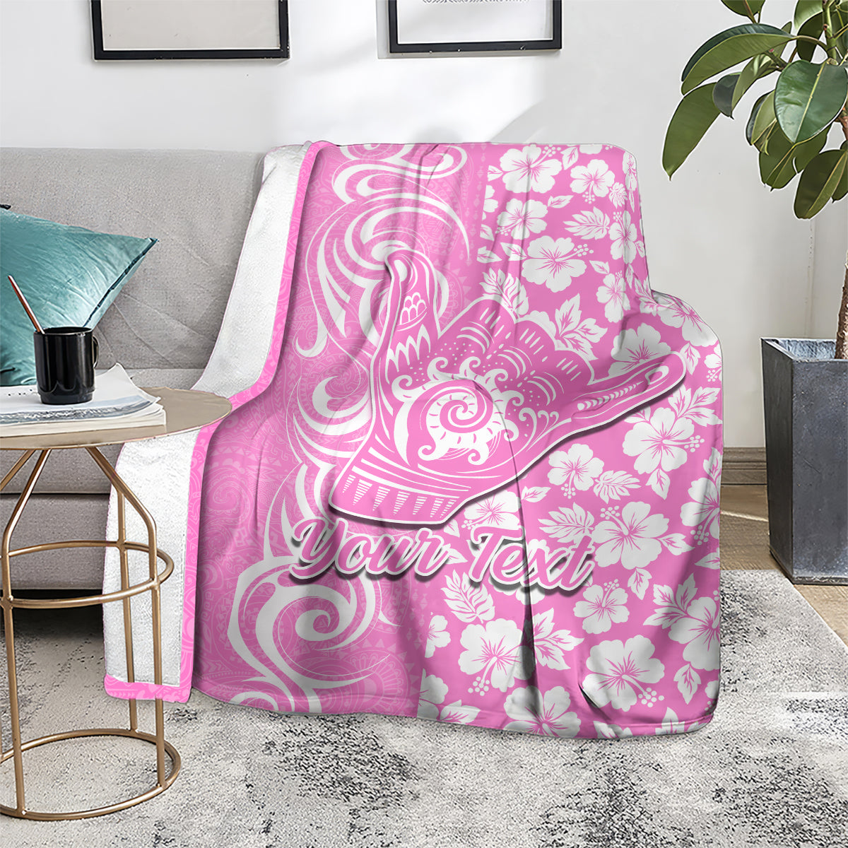 Custom Hawaii Kauai Island Blanket Hibiscus Pattern Seamless Tribal Simple Pink LT03 - Polynesian Pride