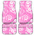 Custom Hawaii Kauai Island Car Mats Hibiscus Pattern Seamless Tribal Simple Pink LT03 Pink - Polynesian Pride