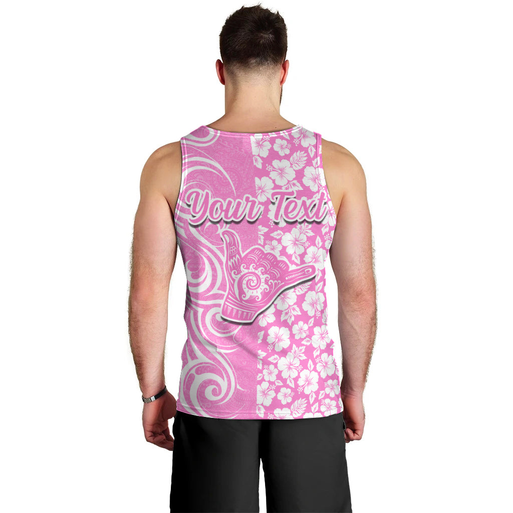 Custom Hawaii Kauai Island Men Tank Top Hibiscus Pattern Seamless Tribal Simple Pink LT03 - Polynesian Pride