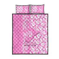 Custom Hawaii Kauai Island Quilt Bed Set Hibiscus Pattern Seamless Tribal Simple Pink LT03 Pink - Polynesian Pride