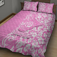 Custom Hawaii Kauai Island Quilt Bed Set Hibiscus Pattern Seamless Tribal Simple Pink LT03 - Polynesian Pride