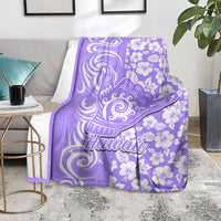 Hawaii Kauai Island Blanket Hibiscus Pattern Seamless Tribal Simple Purple LT03 - Polynesian Pride