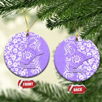 Hawaii Kauai Island Ceramic Ornament Hibiscus Pattern Seamless Tribal Simple Purple LT03 Purple - Polynesian Pride