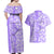 Custom Hawaii Kauai Island Couples Matching Off Shoulder Maxi Dress and Hawaiian Shirt Hibiscus Pattern Seamless Tribal Simple Purple LT03 - Polynesian Pride