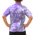 Custom Hawaii Kauai Island Family Matching Off Shoulder Long Sleeve Dress and Hawaiian Shirt Hibiscus Pattern Seamless Tribal Simple Purple LT03 - Polynesian Pride