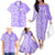 Custom Hawaii Kauai Island Family Matching Off Shoulder Long Sleeve Dress and Hawaiian Shirt Hibiscus Pattern Seamless Tribal Simple Purple LT03 - Polynesian Pride