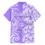 Custom Hawaii Kauai Island Family Matching Off Shoulder Long Sleeve Dress and Hawaiian Shirt Hibiscus Pattern Seamless Tribal Simple Purple LT03 - Polynesian Pride