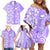 Custom Hawaii Kauai Island Family Matching Off Shoulder Short Dress and Hawaiian Shirt Hibiscus Pattern Seamless Tribal Simple Purple LT03 - Polynesian Pride