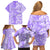 Custom Hawaii Kauai Island Family Matching Off Shoulder Short Dress and Hawaiian Shirt Hibiscus Pattern Seamless Tribal Simple Purple LT03 - Polynesian Pride