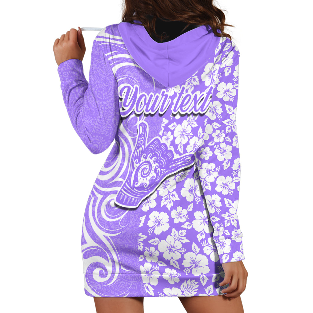 Custom Hawaii Kauai Island Hoodie Dress Hibiscus Pattern Seamless Tribal Simple Purple LT03 - Polynesian Pride