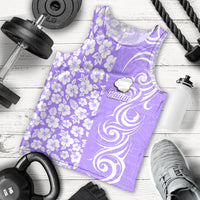 Custom Hawaii Kauai Island Men Tank Top Hibiscus Pattern Seamless Tribal Simple Purple LT03 Purple - Polynesian Pride