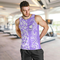 Custom Hawaii Kauai Island Men Tank Top Hibiscus Pattern Seamless Tribal Simple Purple LT03 - Polynesian Pride
