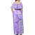 Custom Hawaii Kauai Island Off Shoulder Maxi Dress Hibiscus Pattern Seamless Tribal Simple Purple LT03 - Polynesian Pride