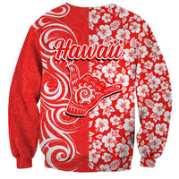 Hawaii Kauai Island Sweatshirt Hibiscus Pattern Seamless Tribal Simple Red LT03 - Polynesian Pride