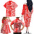 Custom Hawaii Kauai Island Family Matching Off Shoulder Long Sleeve Dress and Hawaiian Shirt Hibiscus Pattern Seamless Tribal Simple Red LT03 - Polynesian Pride