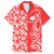 Custom Hawaii Kauai Island Family Matching Off Shoulder Short Dress and Hawaiian Shirt Hibiscus Pattern Seamless Tribal Simple Red LT03 Dad's Shirt - Short Sleeve Red - Polynesian Pride