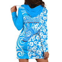 Hawaii Kauai Island Hoodie Dress Hibiscus Pattern Seamless Tribal Simple Blue LT03 - Polynesian Pride