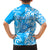 Custom Hawaii Kauai Island Family Matching Off Shoulder Long Sleeve Dress and Hawaiian Shirt Hibiscus Pattern Seamless Tribal Simple Blue LT03 - Polynesian Pride